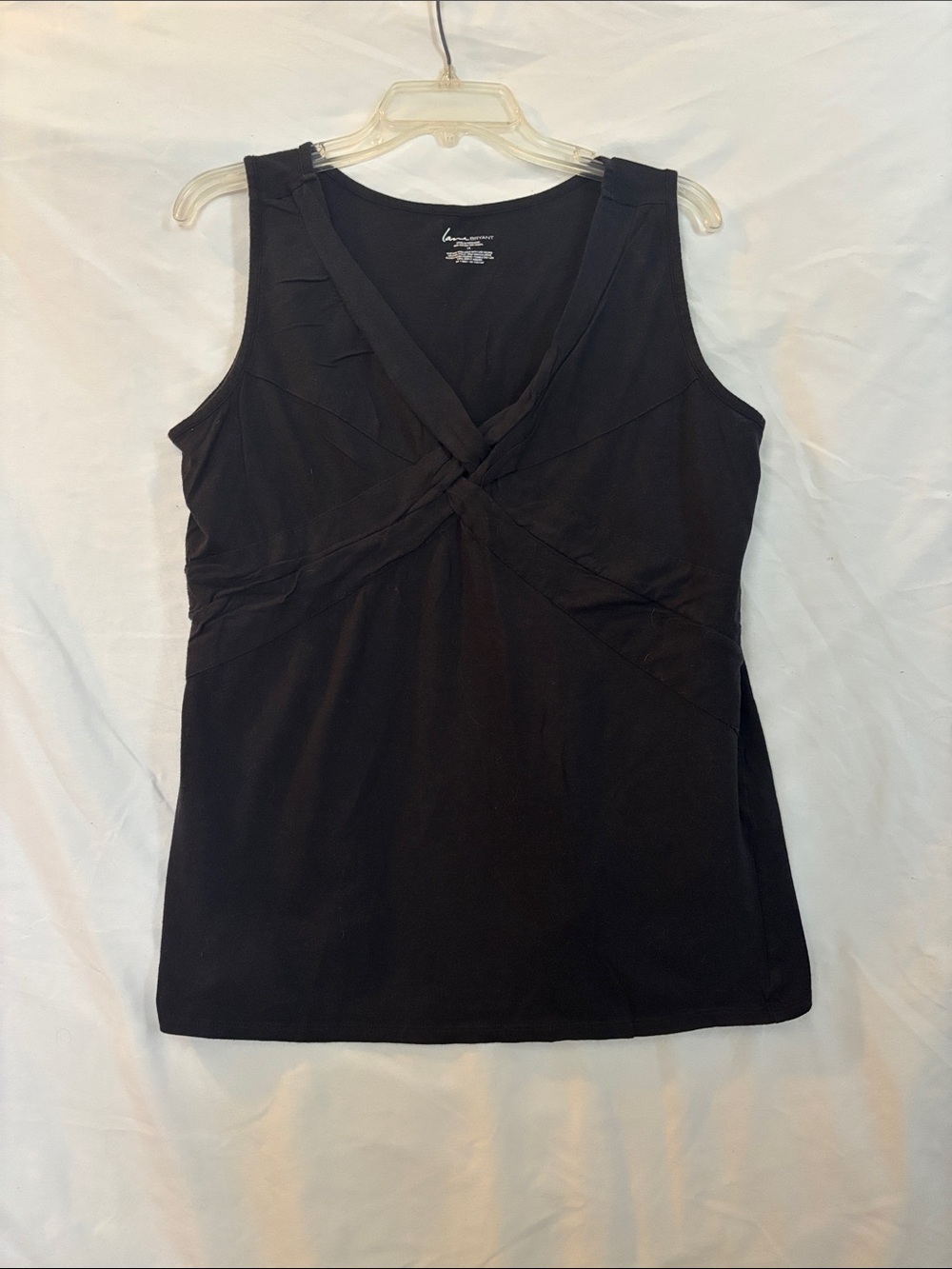 Lauren Bryant Black Twist-Front Tank Top